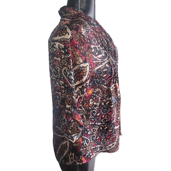 New Directions Elegant Multicolor Paisley Blouse Sz.PS - Picture 4 of 7
